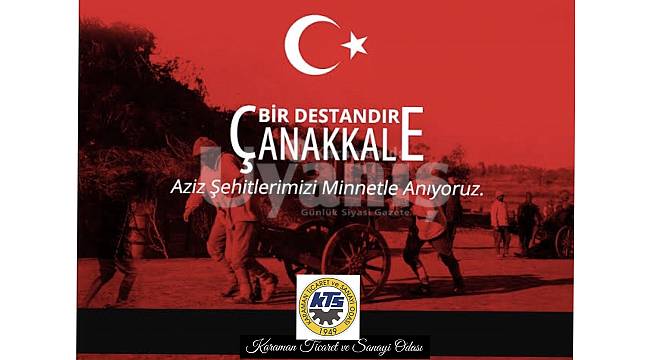 KTSO'dan 18 Mart Çanakkale Zaferi ve Şehitleri Anma Günü Mesajı