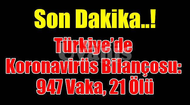 Türkiye'de Koronavirüs bilançosu!