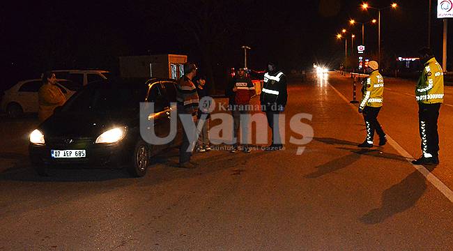 Karaman'a giriş ve çıkışlarda Koronavirüs kontrolü