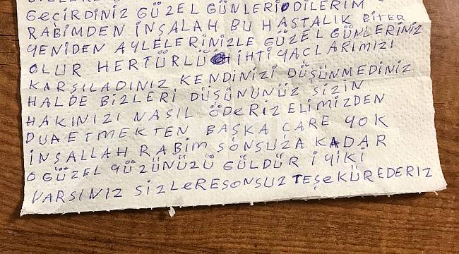 Karantinadan Karaman’a mektup