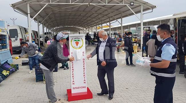 Otomatik el dezenfektan istasyonları kuruldu
