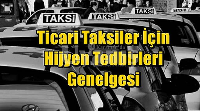Ticari taksiler için hijyen tedbirleri duyurusu