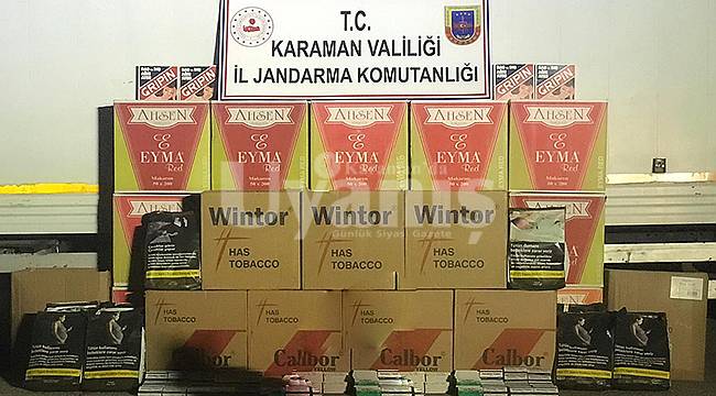 Karaman'da Kaçak Makaron, Tütün ve Maske Ele Geçirildi