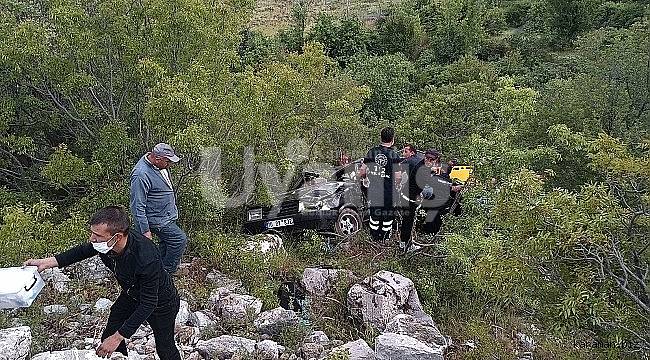Karaman'da otomobil uçuruma yuvarlandı: 3 yaralı