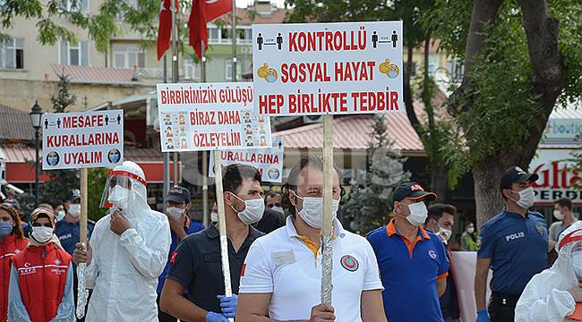 Karaman'da pandami farkındalık yürüyüşü düzenlendi