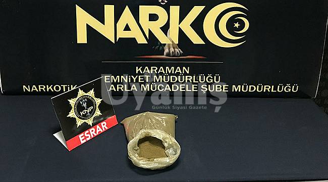 Karaman'da uyuşturucu operasyonu 2 kişi tutuklandı