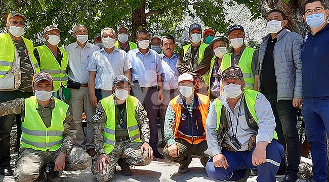 Karaman'da yaban domuzlarına karşı sürek avı düzenlendi