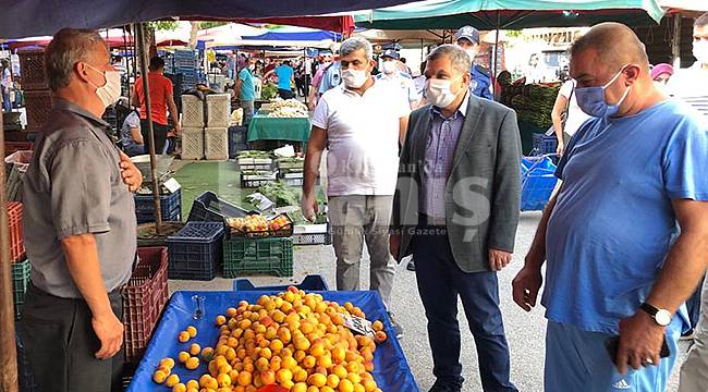 Vali Işık semt pazarında incelemelerde bulundu