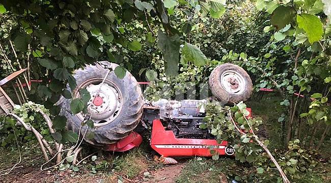 Damlapınar Köyünde traktör devrildi: 1 ölü