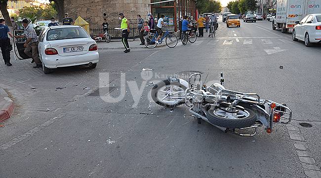 Karaman'da otomobil ile motosiklet çarpıştı: 2 yaralı