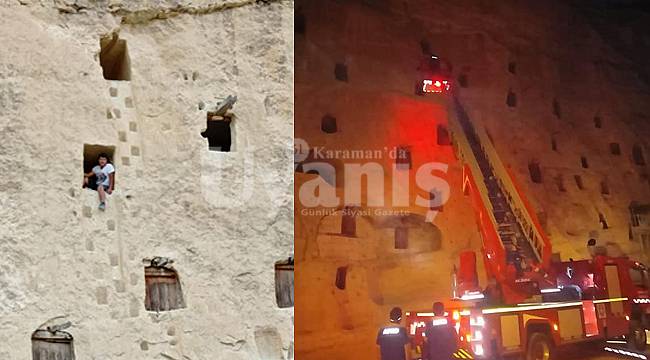 Kaçan topunu almak isterken tahıl ambarlarında mahsur kaldı