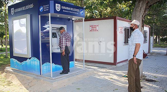 Karaman'da farklı bölgelere akıllı vezne kuruldu