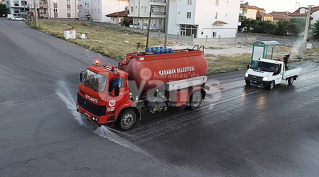 Karaman'da tüm mahallelerde dezenfekten çalışması yapıldı