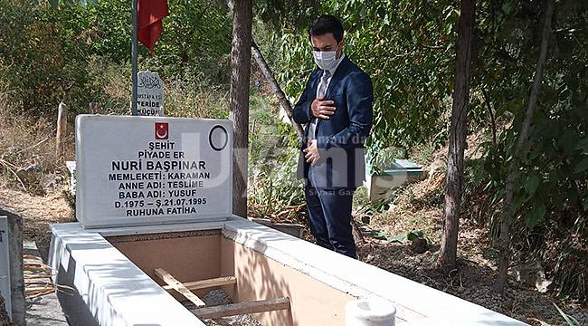 Başyayla Kaymakamı Çelik'in, şehitlerimizin mezarlarına karşı hassasiyeti