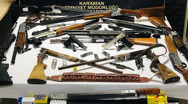 Karaman'da polis cephanelik ele geçirdi operasyonda 4 kişi tutuklandı