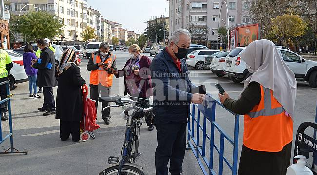 Karaman'da semt pazarında önlemler artırıldı