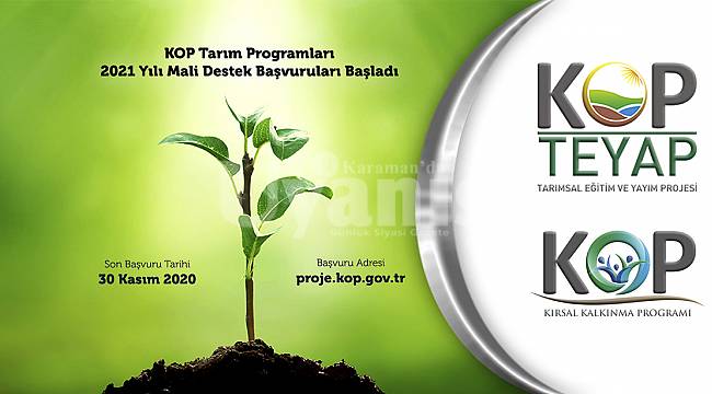 KOP tarım programları 2021 yılı mali destek başvuruları başladı