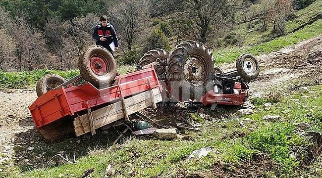 Karaman'da devrilen traktörün sürücüsü hayatını kaybetti