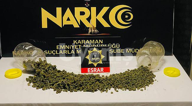 Karaman'da esrar ele geçirildi