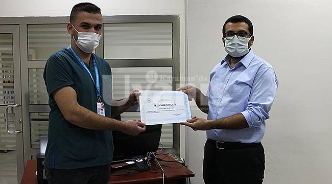 Karaman'da hastane personeli ödüllendirildi