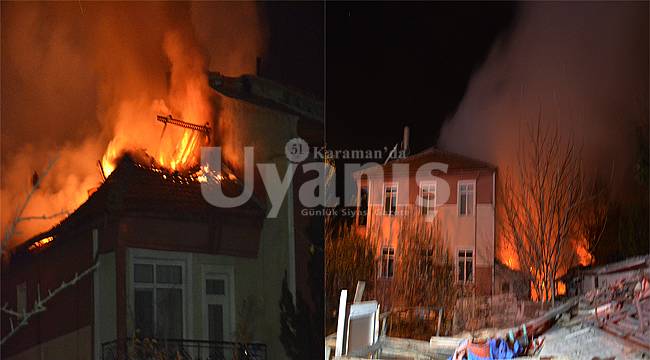 Karaman'da korkutan yangın
