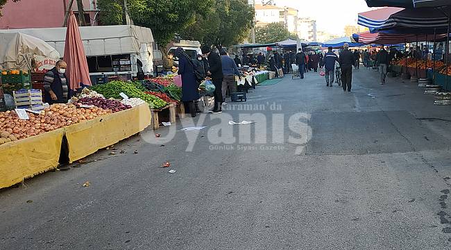Karaman'da semt pazarında fiyatlar