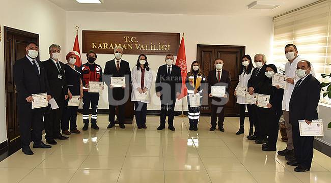 Sağlık Kahramanları Başarı Belgesi İle Ödüllendirildi