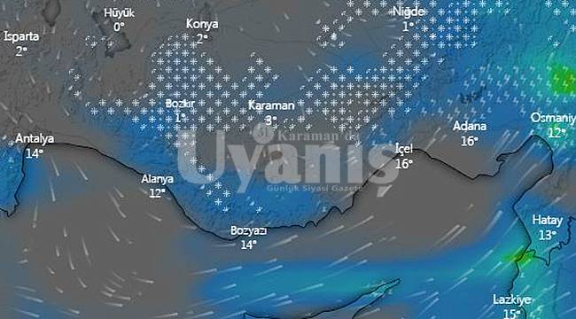 Karaman'da kar yağışı bekleniyor
