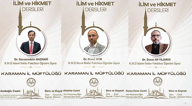 Karaman'da ilim ve hikmet dersleri başlıyor