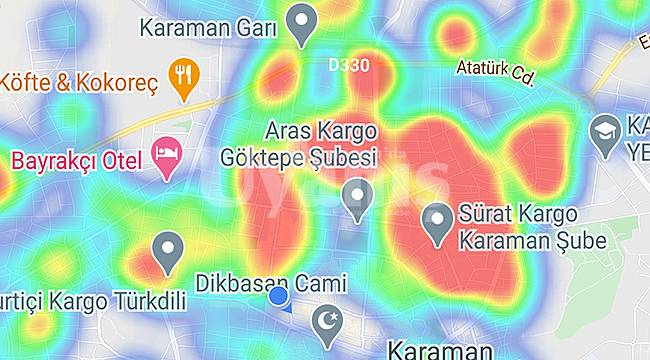 Karaman'ın risk haritası kırmızıya dönüyor