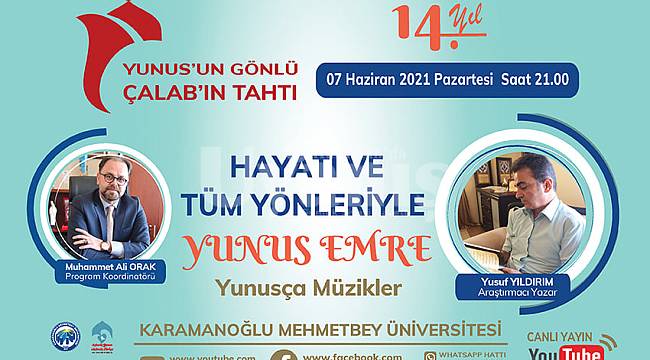 Araştırmacı Yazar Yusuf Yıldırım, KMÜ’de Canlı Yayın Konuğu Olacak