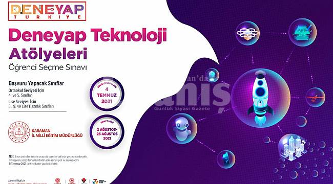 Deneyap Teknoloji Atölyeleri Öğrenci Seçme Sınavı Başvuruları Başladı