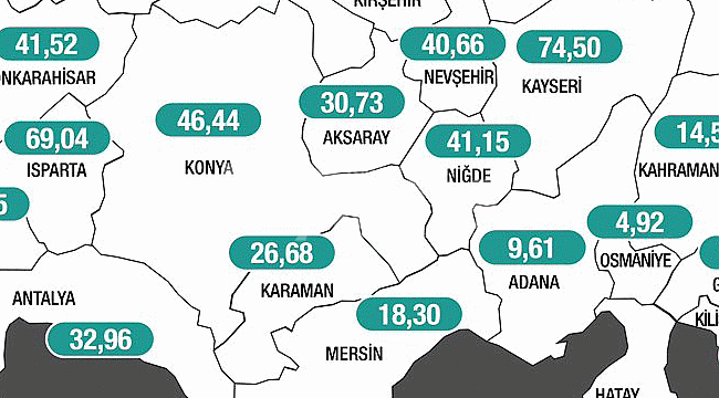 İllerin Vaka Sayıları Güncellendi. Karaman'da Vaka Sayısı Düşüşünü Sürdürüyor