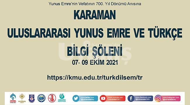 Karaman'da Uluslararası Yunus Emre Ve Türkçe Bilgi Şöleni Düzenlenecek