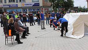 Sarıveliler'de Afad, Çadır Kurma Eğitimi Verdi