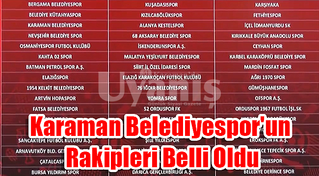 Karaman Belediyespor'un rakipleri belli oldu