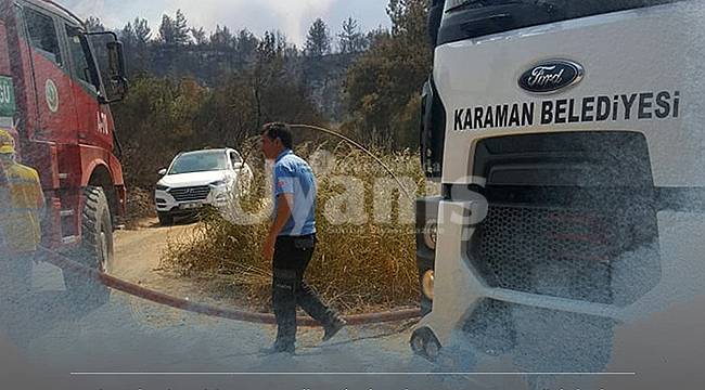 Karaman ekibi Manavgat yangınına müdahale ediyor