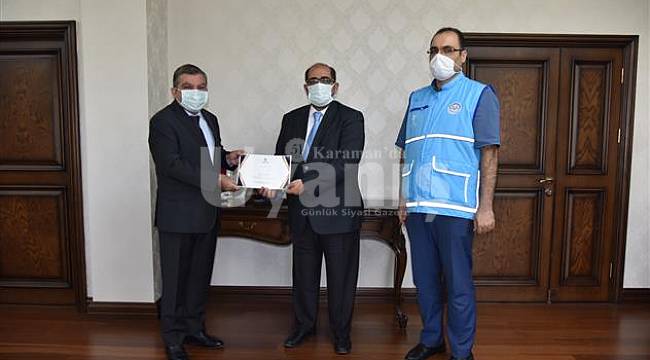 Karaman Valisi Işık'tan T.D.V Karaman Şubesine vekalet yoluyla kurban bağışı