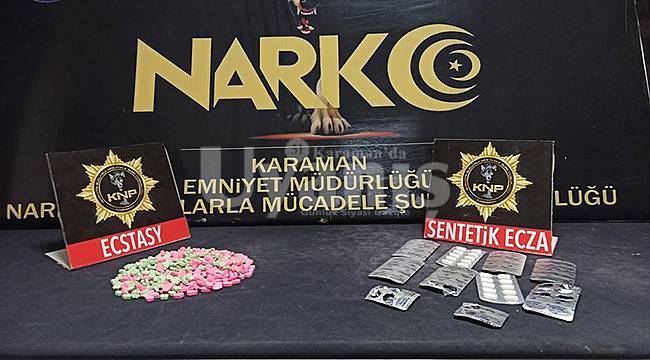 Karaman'da yüzlerce ecstasy hap ele geçirildi