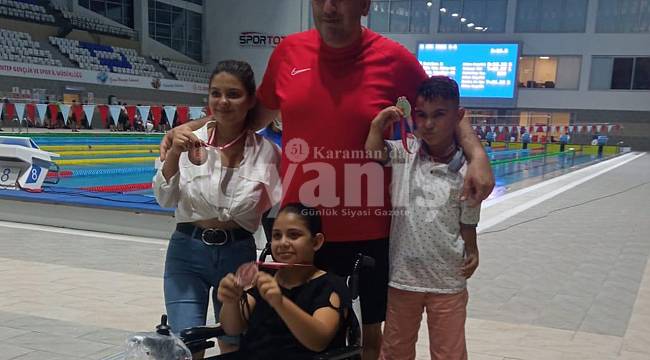 Karaman Paralimpik Yüzme Takımı Gaziantep'te Madalya Avında