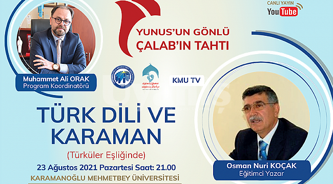 Yazar Osman Nuri Koçak, KMÜ Youtube Canlı Yayınının Konuğu Olacak