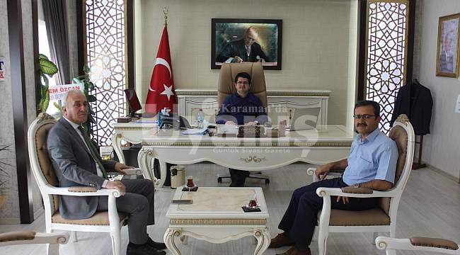 Özcan ve Küçüker'den aynı okuldan mezun oldukları Ayrancı Kaymakamı Eroğlu'na hayırlı olsun ziyareti