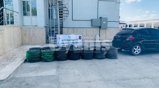 Karaman'da damlama borularını çalan hırsızlar yakalandı
