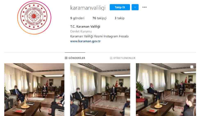 Karaman Valiliği Instagram Hesabı Açıldı