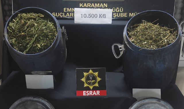 Karaman'da 10 kilo esrar ele geçirildi