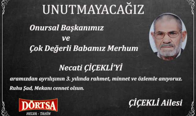 Necati ÇİÇEKLİ Dualar İle Anıldı