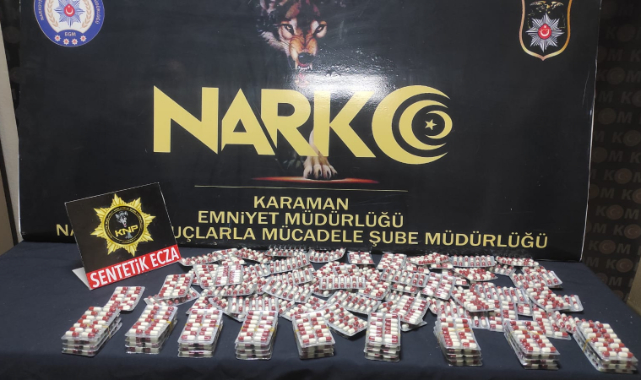 Karaman'da 1400 adet sentetik hap ele geçirildi 