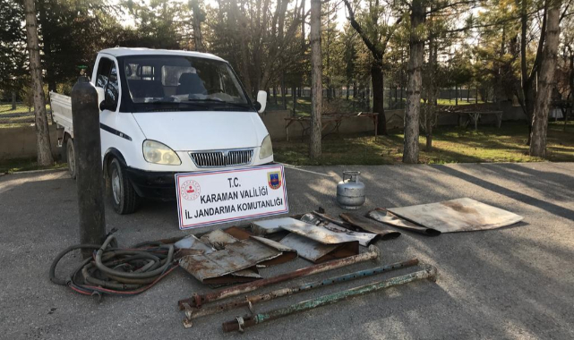 Karaman'da bağ evinden malzeme çalan 3 şüpheli tutuklandı