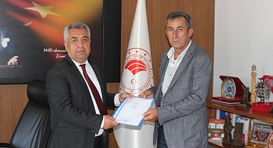 Elma Üreticileri Birliği'nin Yeni Başkanı Serim'den Şahinbaş'a Ziyaret
