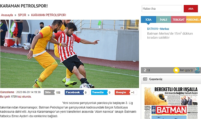 Batman'da Gündem 'Karaman Petrolspor'